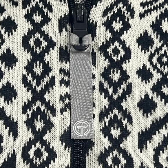 Talbots Size S Cotton Mockneck Stripe Fair Isle Half Zip Pullover Sweater - Picture 9 of 11